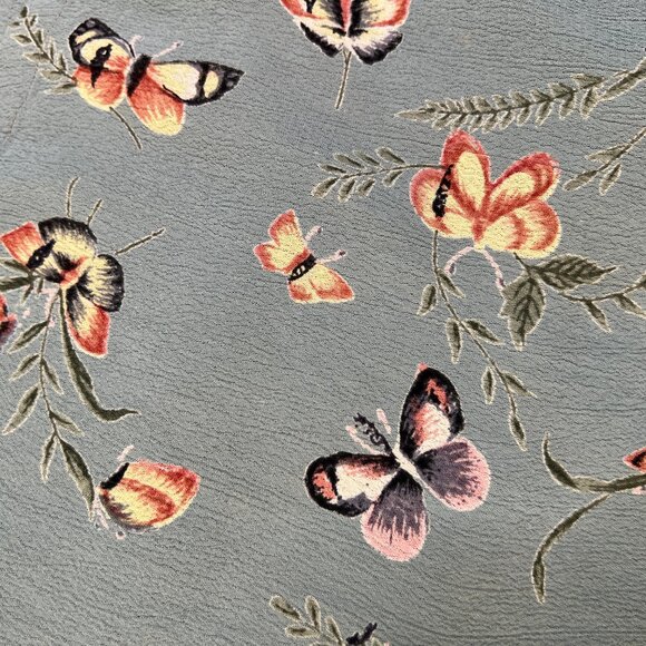 Vintage Butterfly Print Midi Maxi Skirt Pleated Romantic Whimsical Dainty Flowy - Picture 6 of 8